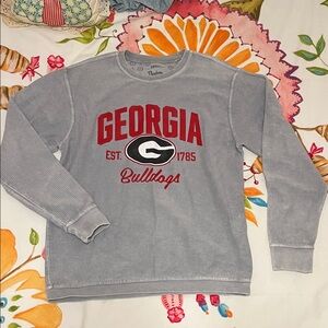 Pressbox Gray and Red Georgia Bulldogs Sweatshirt